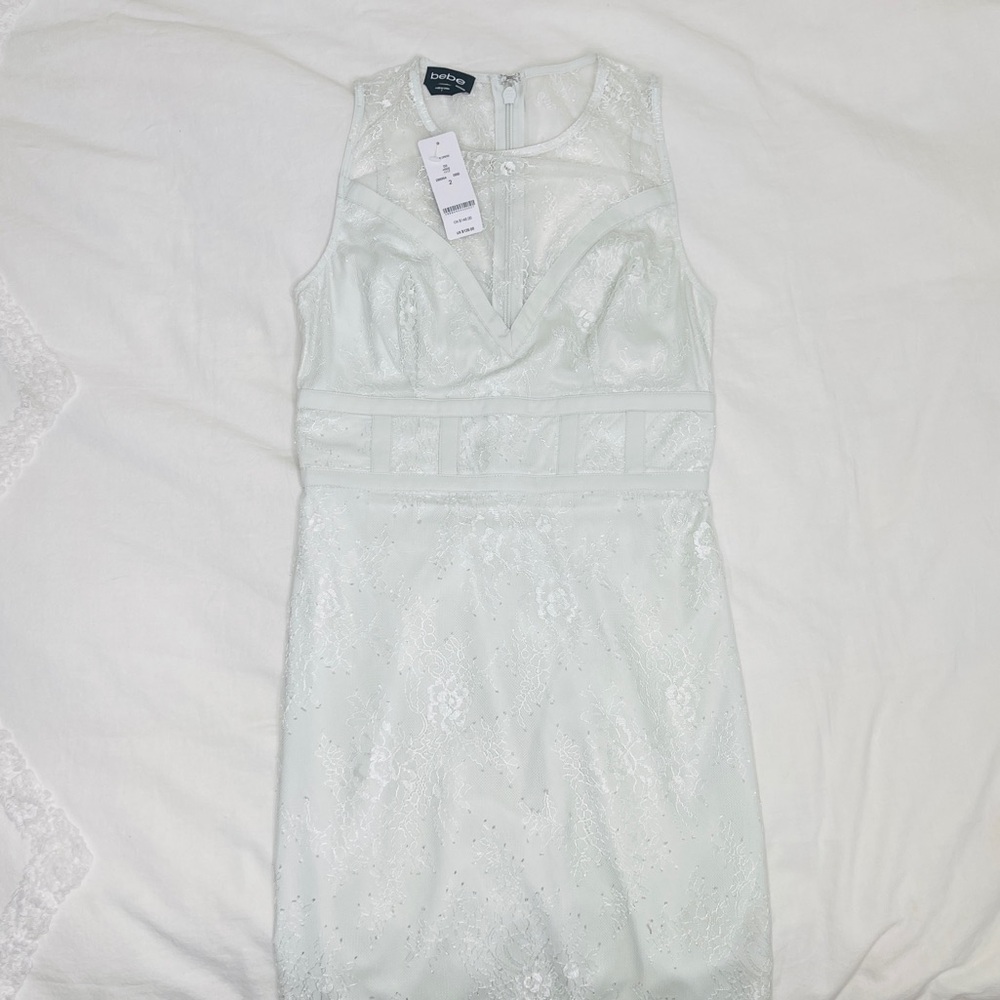 NWT BEBE Size 2 Small Mini Pencil Lace Dress